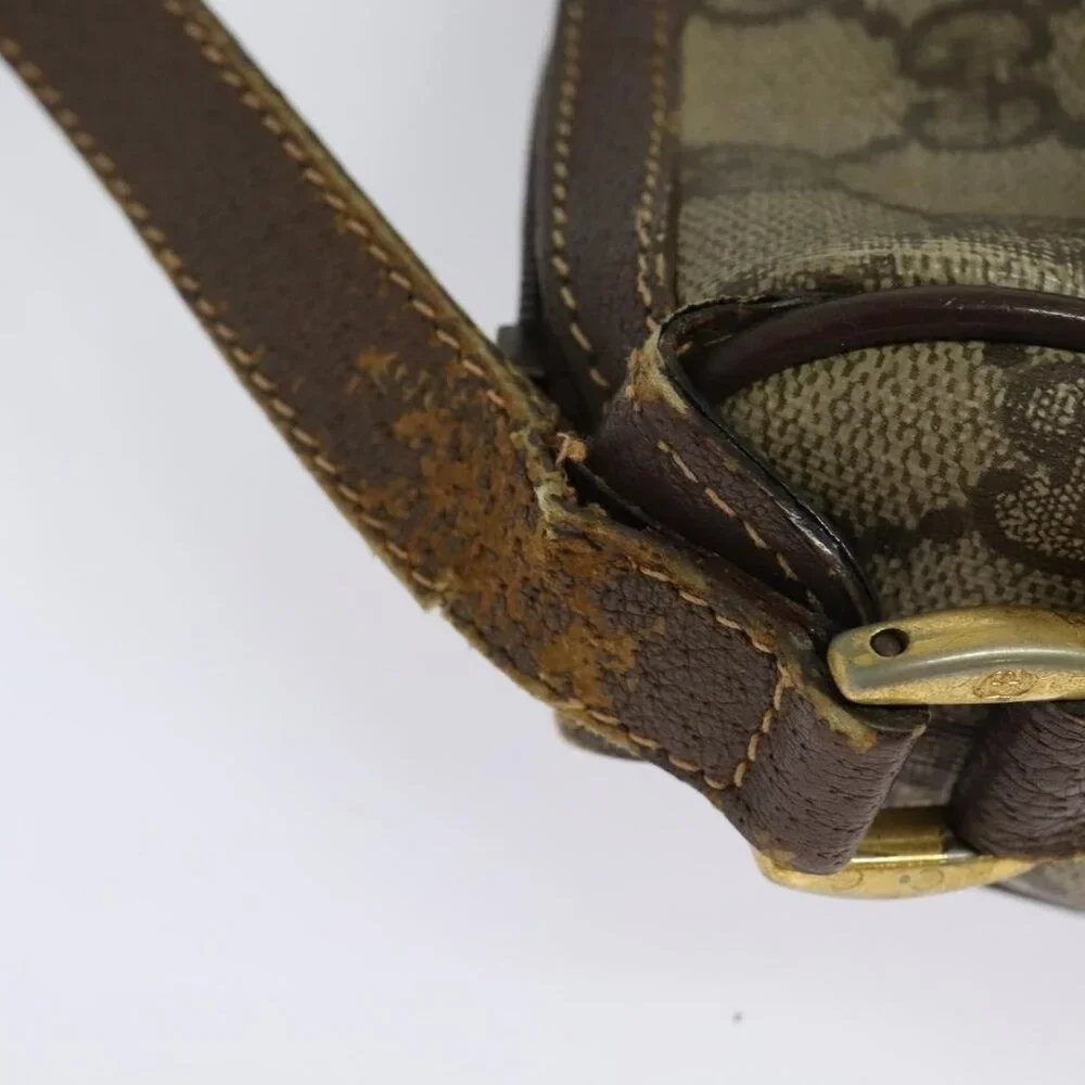 Authentic GUCCI GG Supreme Web Sherry Line Bag PVC Beige Gold Red 89 02 032 - Picture 15 of 16